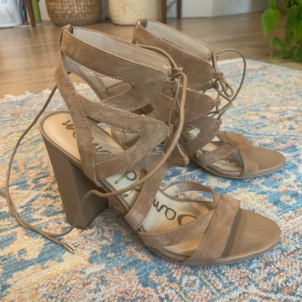 Sam Edelman Suede Strappy Heels 7.5